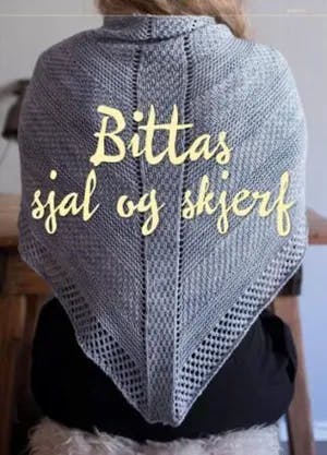 Omslag: "Bittas sjal og skjerf : strikkeoppskrifter" av Bitta Mikkelborg